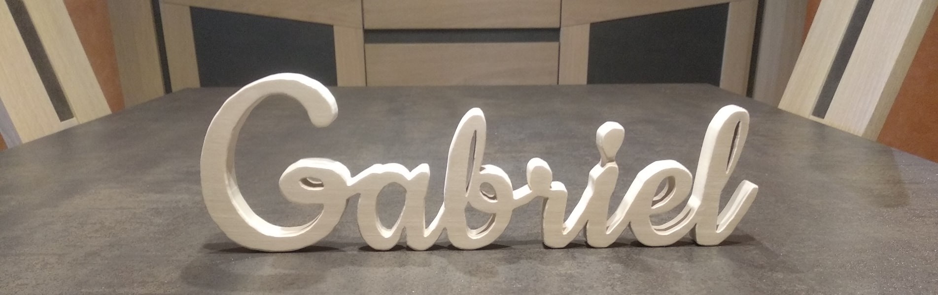 Ar Gwez - Prénom en bois, mot en bois chantourné